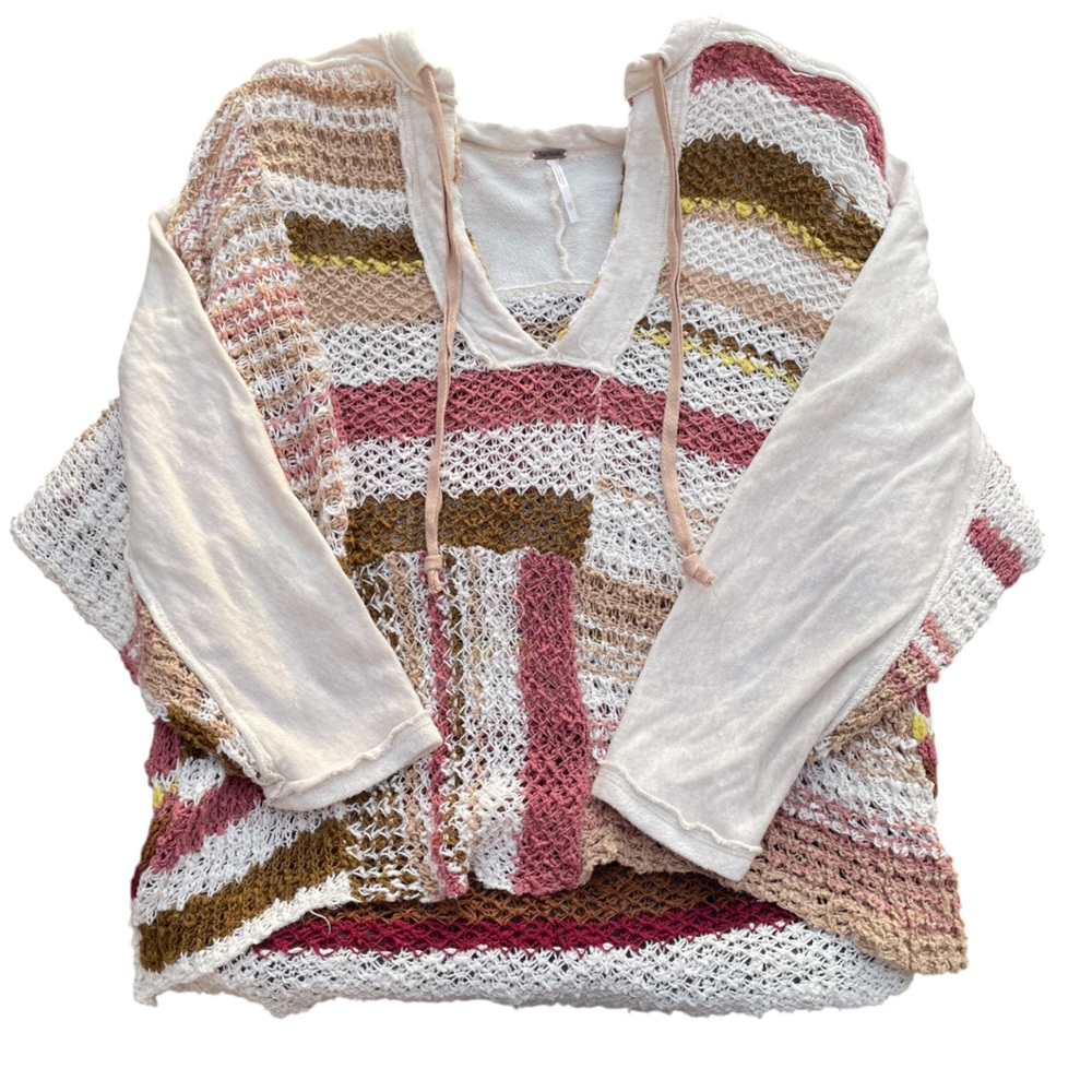 Free People Bayside Pullover, Knit Beachy Top, Women’s XS